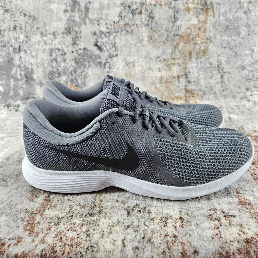 Nike Revolution 4 Running Shoes Mens 12 Grey‎ Black White 908988-010 Sneakers